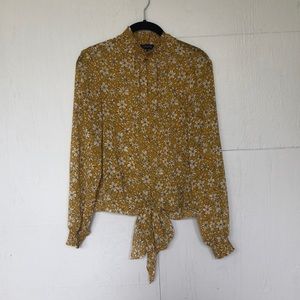 Mustard floral blouse